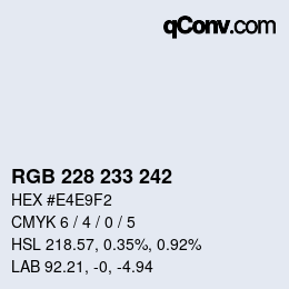 Color code: RGB 228 233 242 | qconv.com