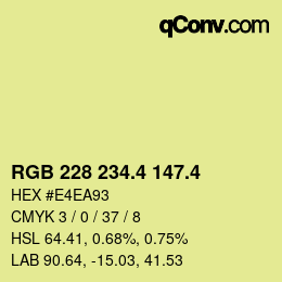 カラーコード: RGB 228 234.4 147.4 | qconv.com