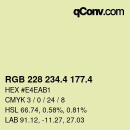 カラーコード: RGB 228 234.4 177.4 | qconv.com