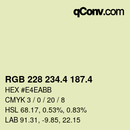 カラーコード: RGB 228 234.4 187.4 | qconv.com