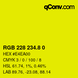 カラーコード: RGB 228 234.8 0 | qconv.com