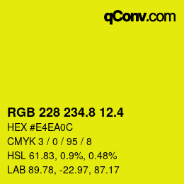 カラーコード: RGB 228 234.8 12.4 | qconv.com