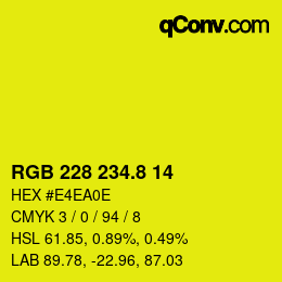 カラーコード: RGB 228 234.8 14 | qconv.com