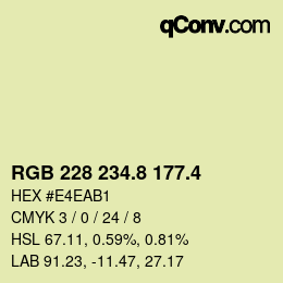カラーコード: RGB 228 234.8 177.4 | qconv.com