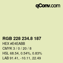カラーコード: RGB 228 234.8 187 | qconv.com