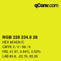 カラーコード: RGB 228 234.8 28 | qconv.com