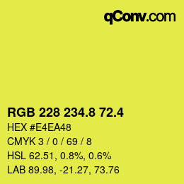 カラーコード: RGB 228 234.8 72.4 | qconv.com