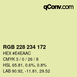 Farbcode: RGB 228 234 172 | qconv.com