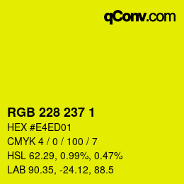 颜色代码: RGB 228 237 1 | qconv.com
