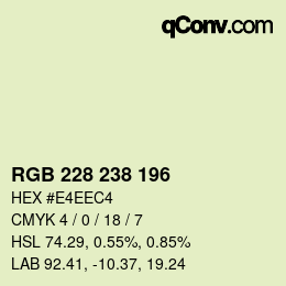 颜色代码: RGB 228 238 196 | qconv.com