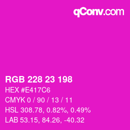 Color code: RGB 228 23 198 | qconv.com