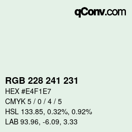 Color code: RGB 228 241 231 | qconv.com
