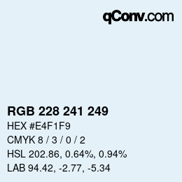 Color code: RGB 228 241 249 | qconv.com