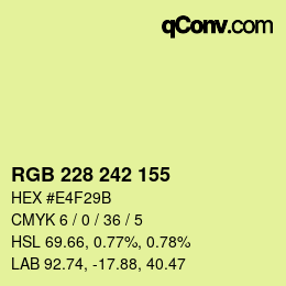Color code: RGB 228 242 155 | qconv.com