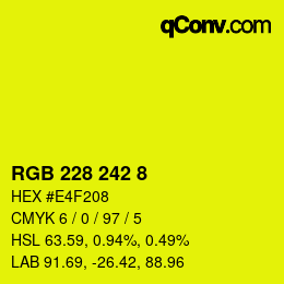 カラーコード: RGB 228 242 8 | qconv.com