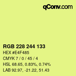 Code couleur: RGB 228 244 133 | qconv.com
