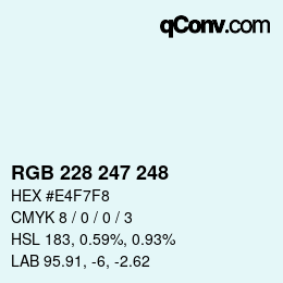 Color code: RGB 228 247 248 | qconv.com