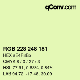 Color code: RGB 228 248 181 | qconv.com