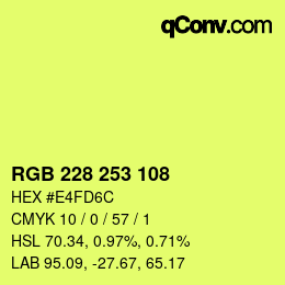カラーコード: RGB 228 253 108 | qconv.com