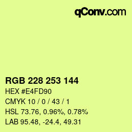 カラーコード: RGB 228 253 144 | qconv.com