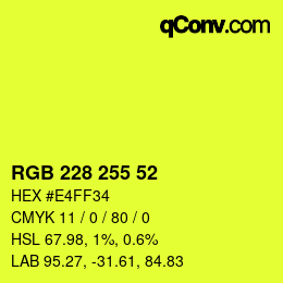 颜色代码: RGB 228 255 52 | qconv.com