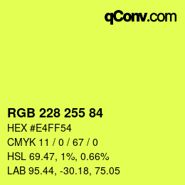 颜色代码: RGB 228 255 84 | qconv.com