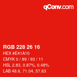 Color code: RGB 228 26 16 | qconv.com