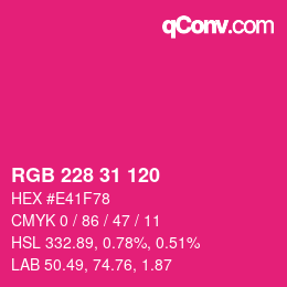 Color code: RGB 228 31 120 | qconv.com