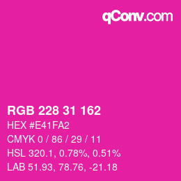 Color code: RGB 228 31 162 | qconv.com