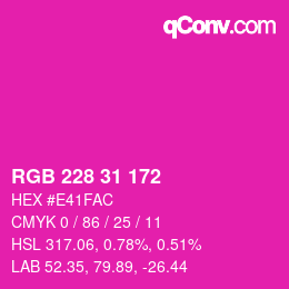 Color code: RGB 228 31 172 | qconv.com