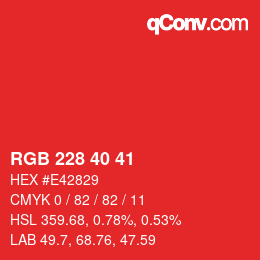 Color code: RGB 228 40 41 | qconv.com