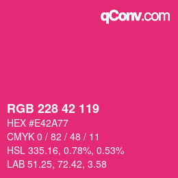 カラーコード: RGB 228 42 119 | qconv.com