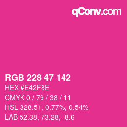 Color code: RGB 228 47 142 | qconv.com