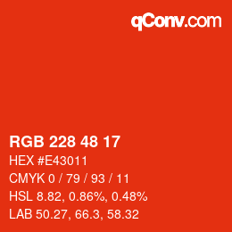 Color code: RGB 228 48 17 | qconv.com