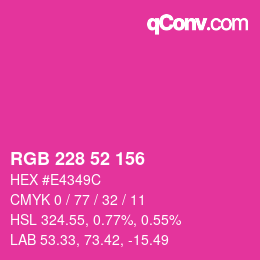 Color code: RGB 228 52 156 | qconv.com