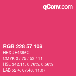 Color code: RGB 228 57 108 | qconv.com