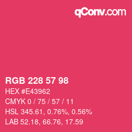 Color code: RGB 228 57 98 | qconv.com