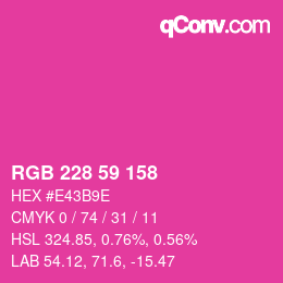 Color code: RGB 228 59 158 | qconv.com