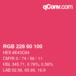 カラーコード: RGB 228 60 100 | qconv.com