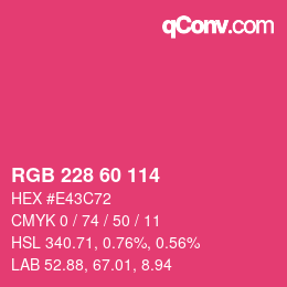 Color code: RGB 228 60 114 | qconv.com