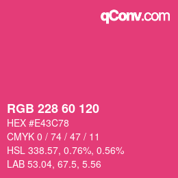 Color code: RGB 228 60 120 | qconv.com