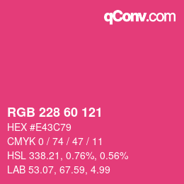 Código de color: RGB 228 60 121 | qconv.com