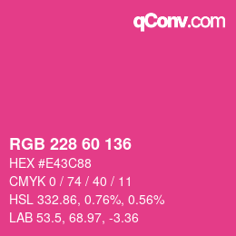 Color code: RGB 228 60 136 | qconv.com
