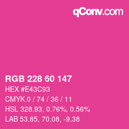 カラーコード: RGB 228 60 147 | qconv.com
