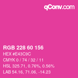 カラーコード: RGB 228 60 156 | qconv.com