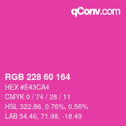 カラーコード: RGB 228 60 164 | qconv.com