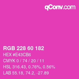 カラーコード: RGB 228 60 182 | qconv.com