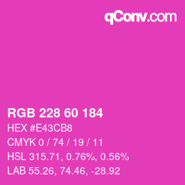 カラーコード: RGB 228 60 184 | qconv.com