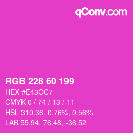 カラーコード: RGB 228 60 199 | qconv.com