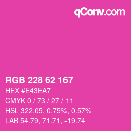 Farbcode: RGB 228 62 167 | qconv.com